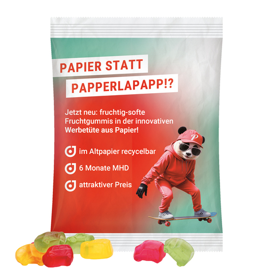 Maxitüte, recyclingfähiges Papier weiß, Trolli Auto-Mischung
