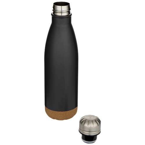 Cove 500 ml doppelwandige, vakuumisolierte Trinkflasche aus Edelstahl mit Korkdetails