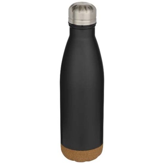 Cove 500 ml doppelwandige, vakuumisolierte Trinkflasche aus Edelstahl mit Korkdetails