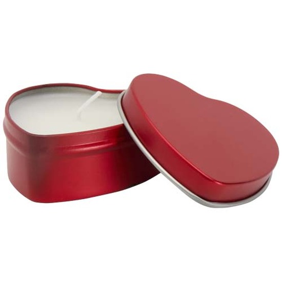 Blissful Herzförmige Zinnkerze mit Vanille Duft