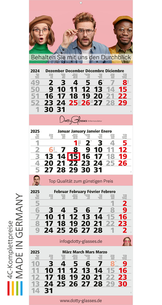 4-Monats-Kalender Quadro 4 Post Bestseller
