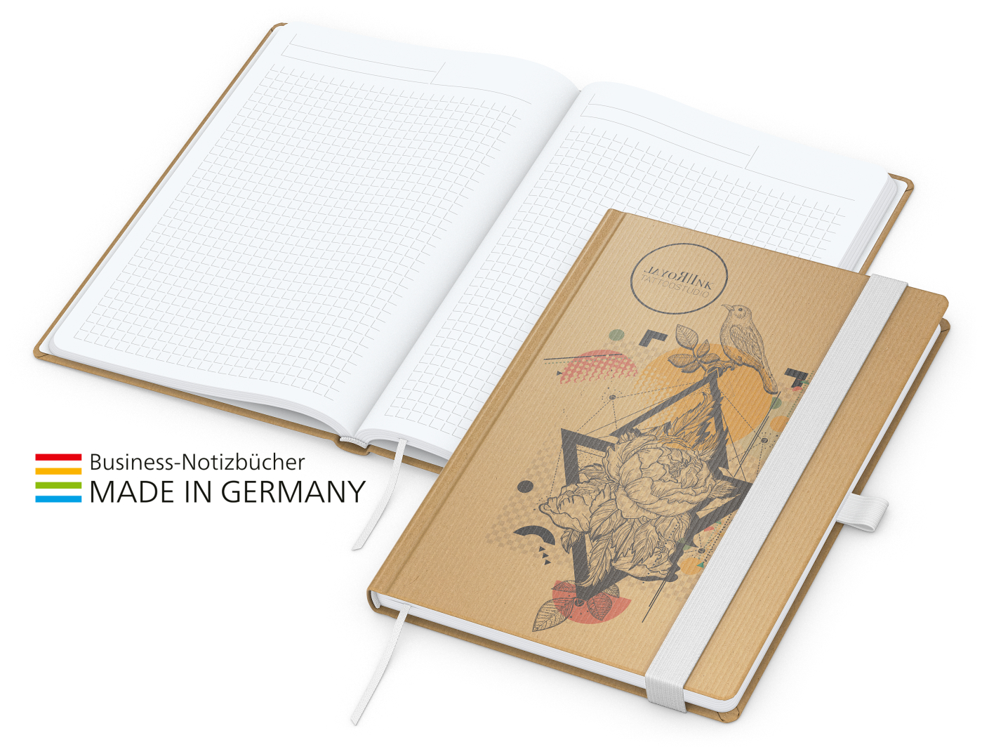 Match-Book White Bestseller A5 Natura braun-individuell, weiß