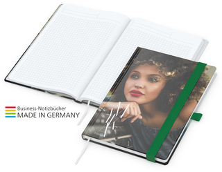 Notizbuch Match-Book White Bestseller A5 Cover-Star matt-individuell, grün
