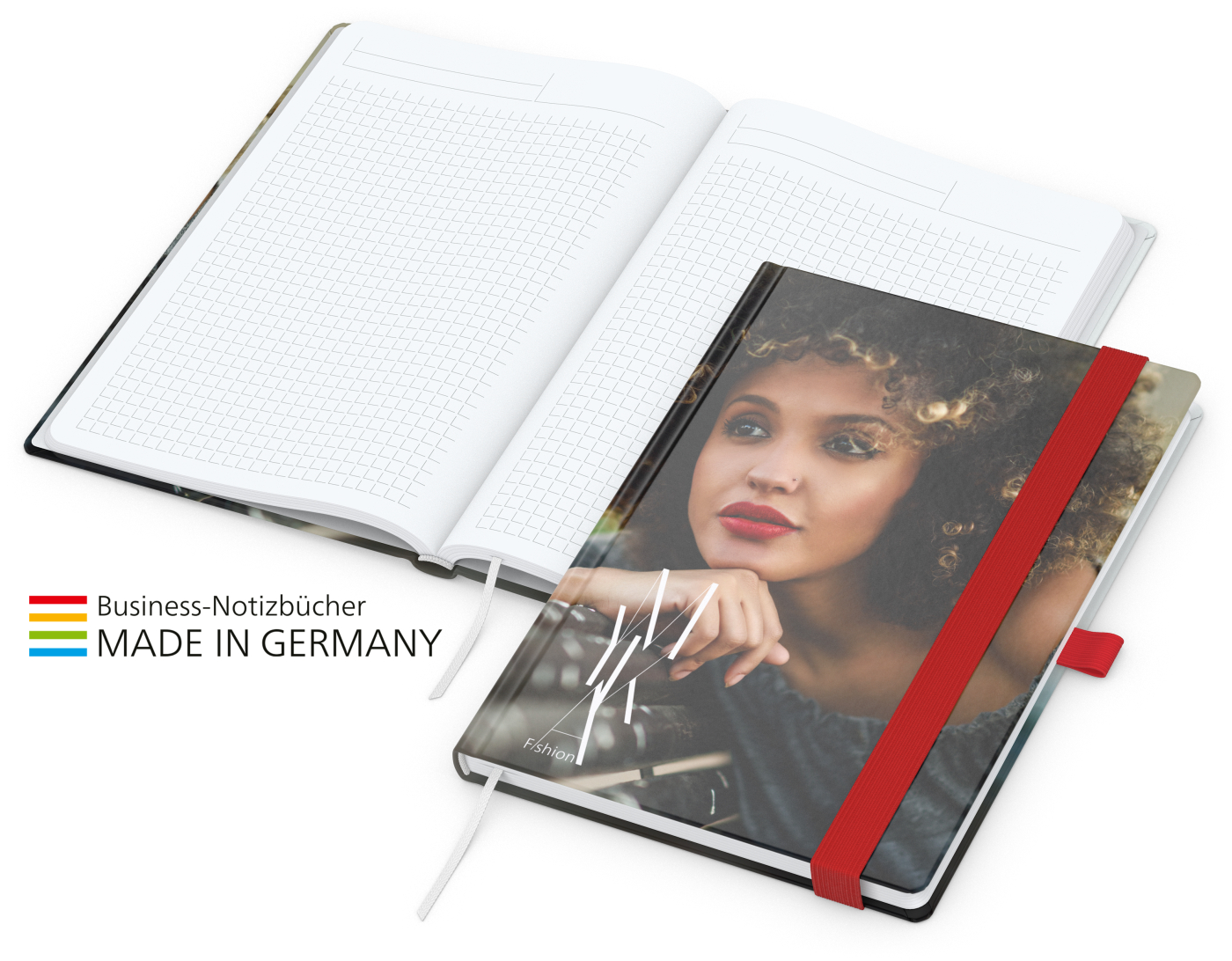 Notizbuch Match-Book White Bestseller A5 Cover-Star matt-individuell, rot