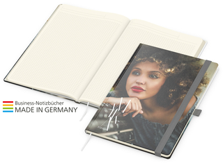 Notizbuch Match-Book Creme Bestseller A4 Cover-Star matt-individuell, silbergrau