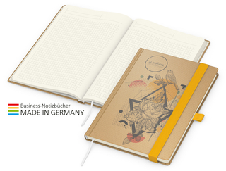 Notizbuch Match-Book Creme Bestseller Natura braun-individuell A5, gelb