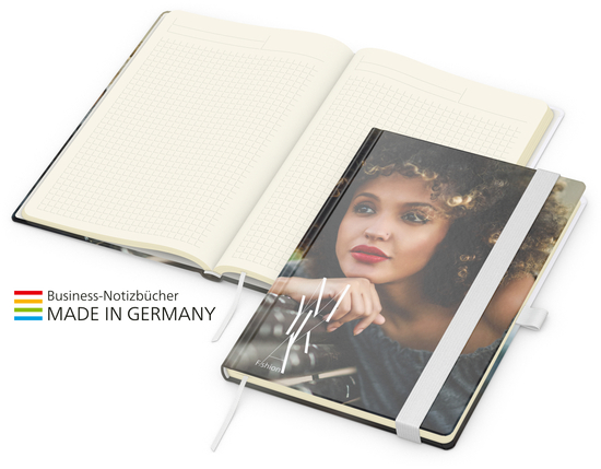 Match-Book Creme Bestseller A5 Cover-Star matt-individuell, weiß