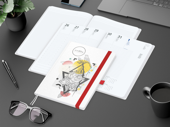 Wochenplaner Match-Hybrid White A4 Natura Bestseller