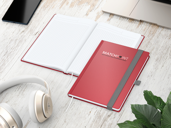 Notizbuch Vision-Book White A5 Bestseller inkl. Siebdruck-Digital