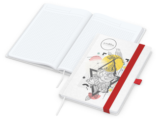 Notizbuch Match-Book White Bestseller, A5, Natura, individuell, rot