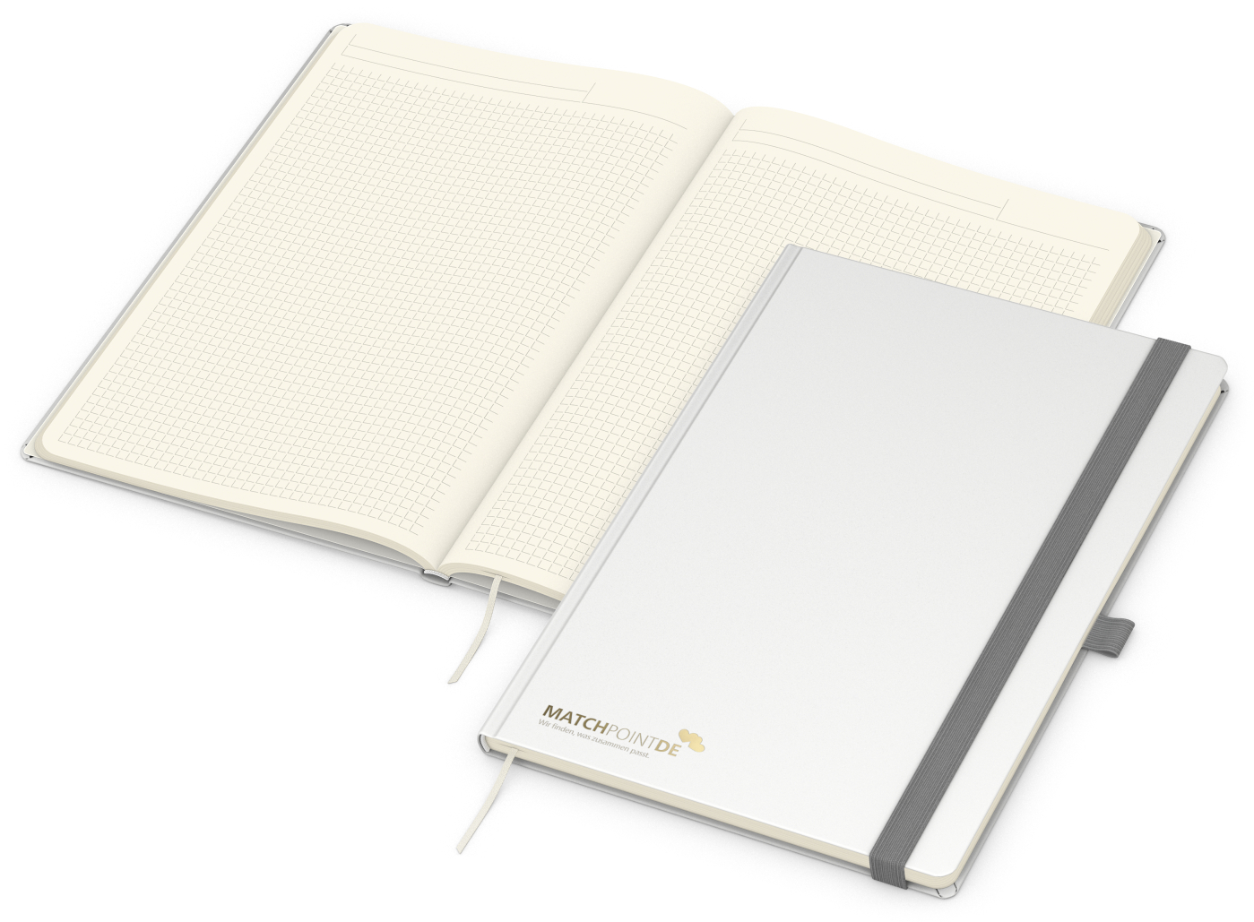 Notizbuch Vision-Book Creme Bestseller, A4, weiß inkl. Goldprägung