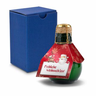 Origineller Sekt Fröhliche Weihnachten - Karton Blau, 125 ml 2K1358i3