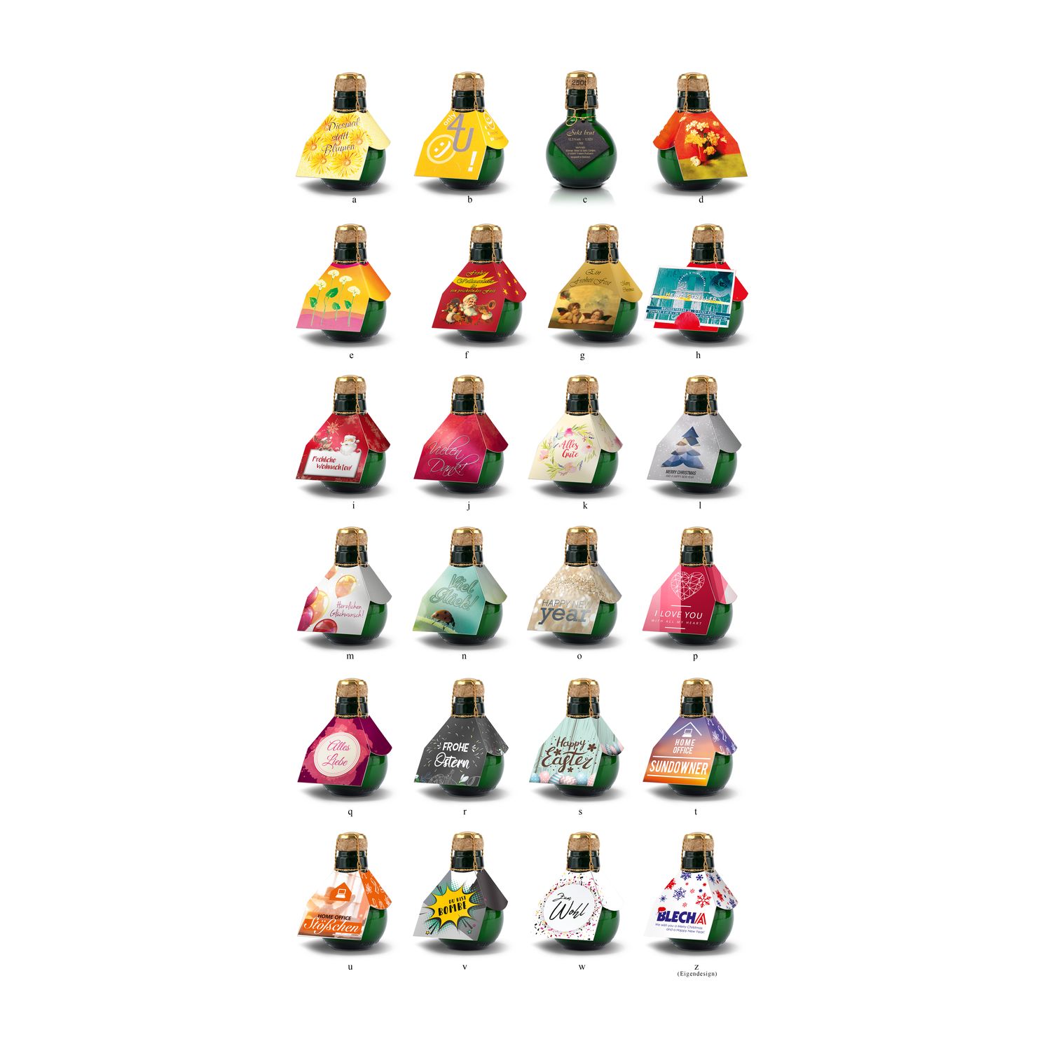 Kleinste Sektflasche der Welt Eigendesign, 125 ml 2K1540z