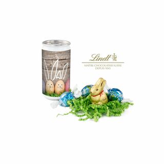 Geschenkartikel / Präsentartikel: Lindt-Oster-Überraschung - Etikett Frohe Ostern - EierHasen 2K1625b