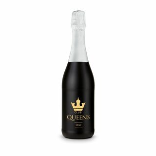 Sekt Cuvée - Flasche schwarz - Kapselfarbe Weiß, 0,75 l 2K1904c
