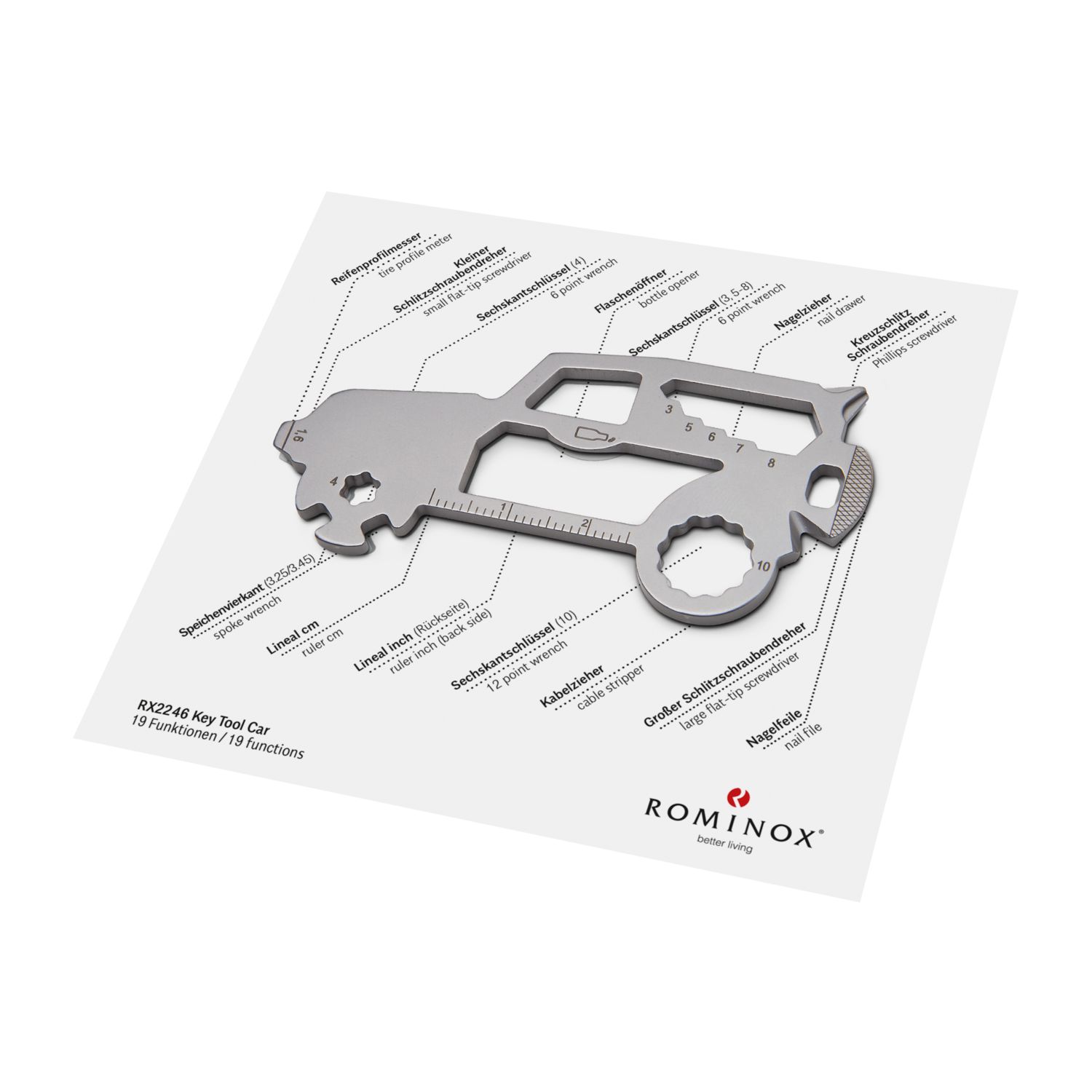 ROMINOX® Key Tool SUV (19 Funktionen) Danke 2K2103e