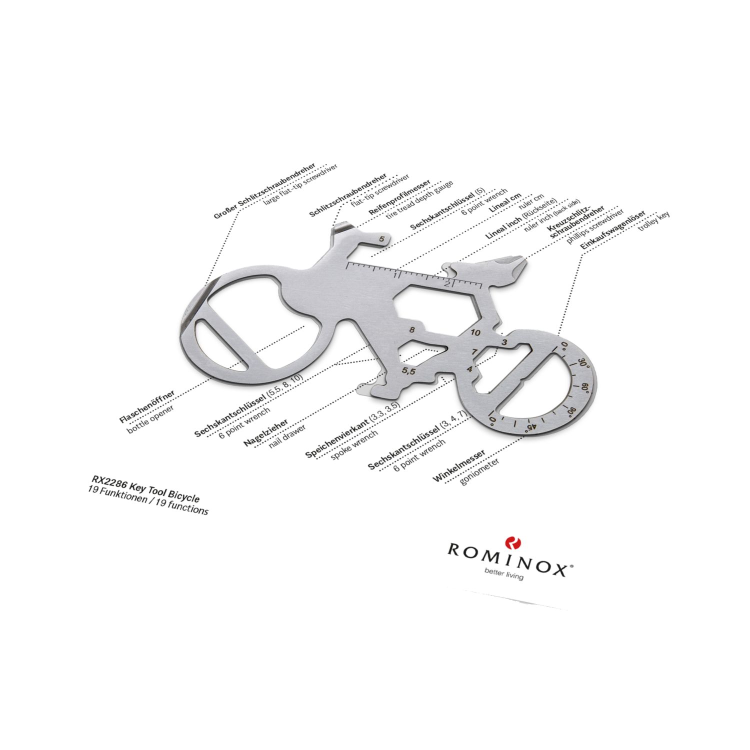 ROMINOX® Key Tool Bicycle (19 Funktionen) Happy Father's Day 2K2104l