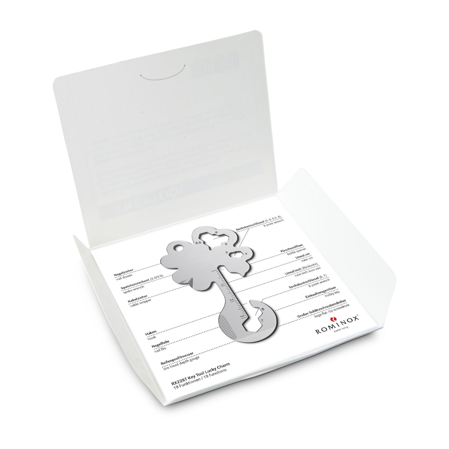 ROMINOX® Key Tool Lucky Charm (19 Funktionen) Große Helden (Einzelhandel) 2K2105m