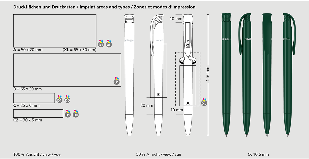 Klio-Eterna - Jona recycling - Druckkugelschreiber