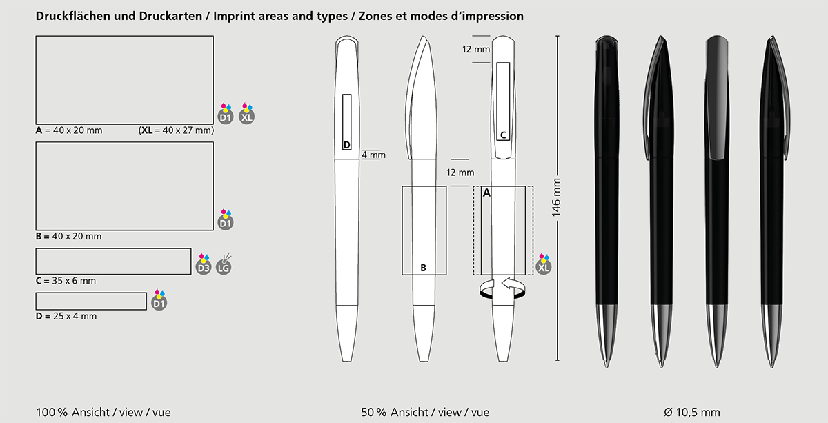 Klio-Eterna - Arca transparent MMn - Drehkugelschreiber