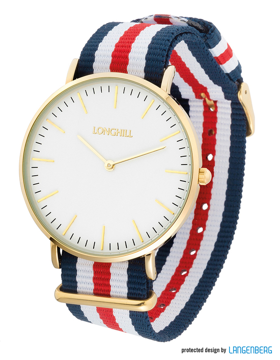 Metalluhr TEXSTYLE FLAT gold big