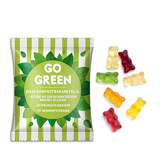 Gummibärchen im Werbetütchen 15 g Gummibärchen transparente kompostierbare Folie