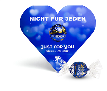Lindt Lindor Kugel in Werbekartonage 12,5 g Schokolade Feinherb Herzform
