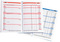 Taschenkalender "Typus" im Format 9,5 x 16 cm, Kalendarium Rot/Schwarz, 48 Seiten gebunden, eingesteckt in PVC-Hülle rot