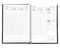 Taschenkalender "Taschenbuch Woche" im Format 10,5 x 14,8 cm, deutsches Kalendarium Grau/Blau mit Leseband, 144 Seiten Fadenheftung, Einband Magic anthrazit