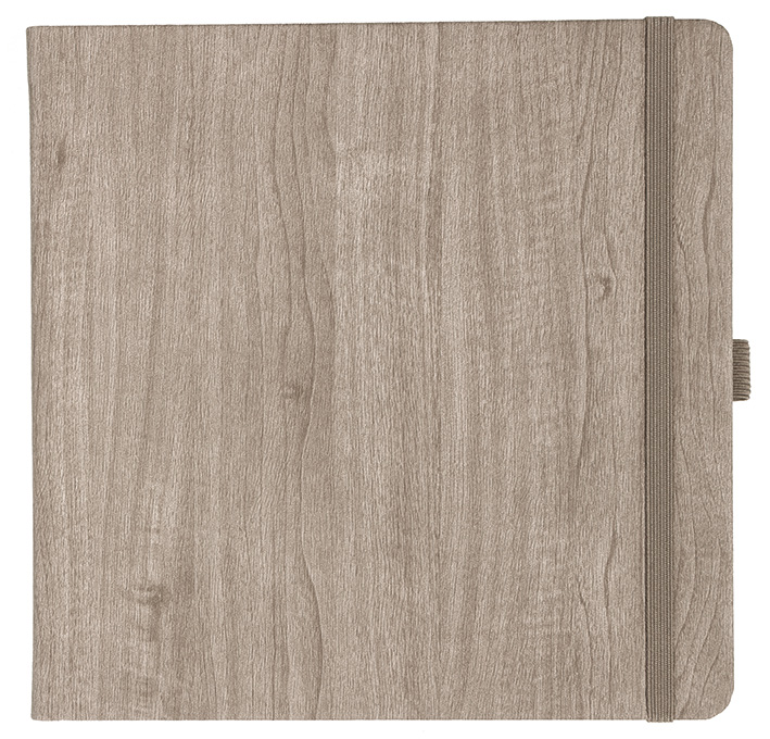 Notizbuch Style Square im Format 17,5x17,5cm, Inhalt blanco, Einband Woody in der Farbe Sludge