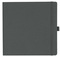 Notizbuch Style Square im Format 17,5x17,5cm, Inhalt kariert, Einband Fancy in der Farbe Graphite