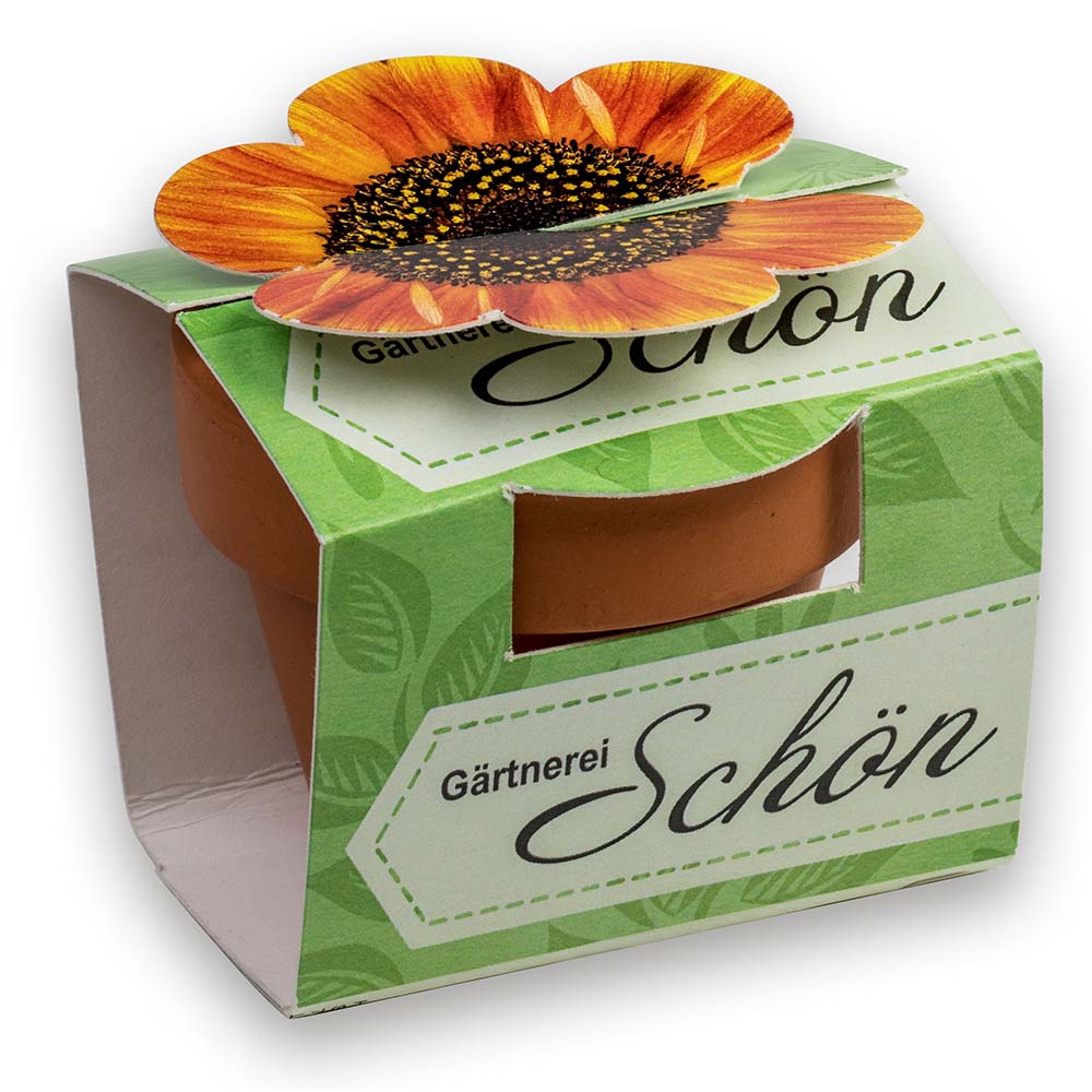 Tontöpfchen-Blume mit Samen - Basilikum inkl. Tampondruck