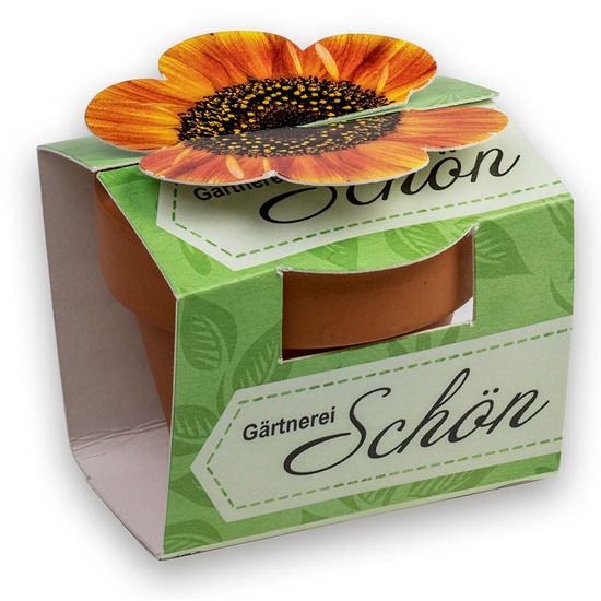 Tontöpfchen-Blume mit Samen - Basilikum inkl. Tampondruck