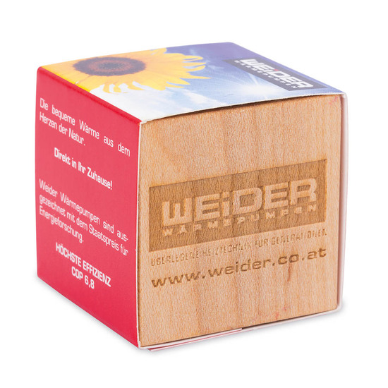 Pflanz-Holz mit Samen (Graspapier-Banderole) - Schnittlauch, 2 Seiten gelasert