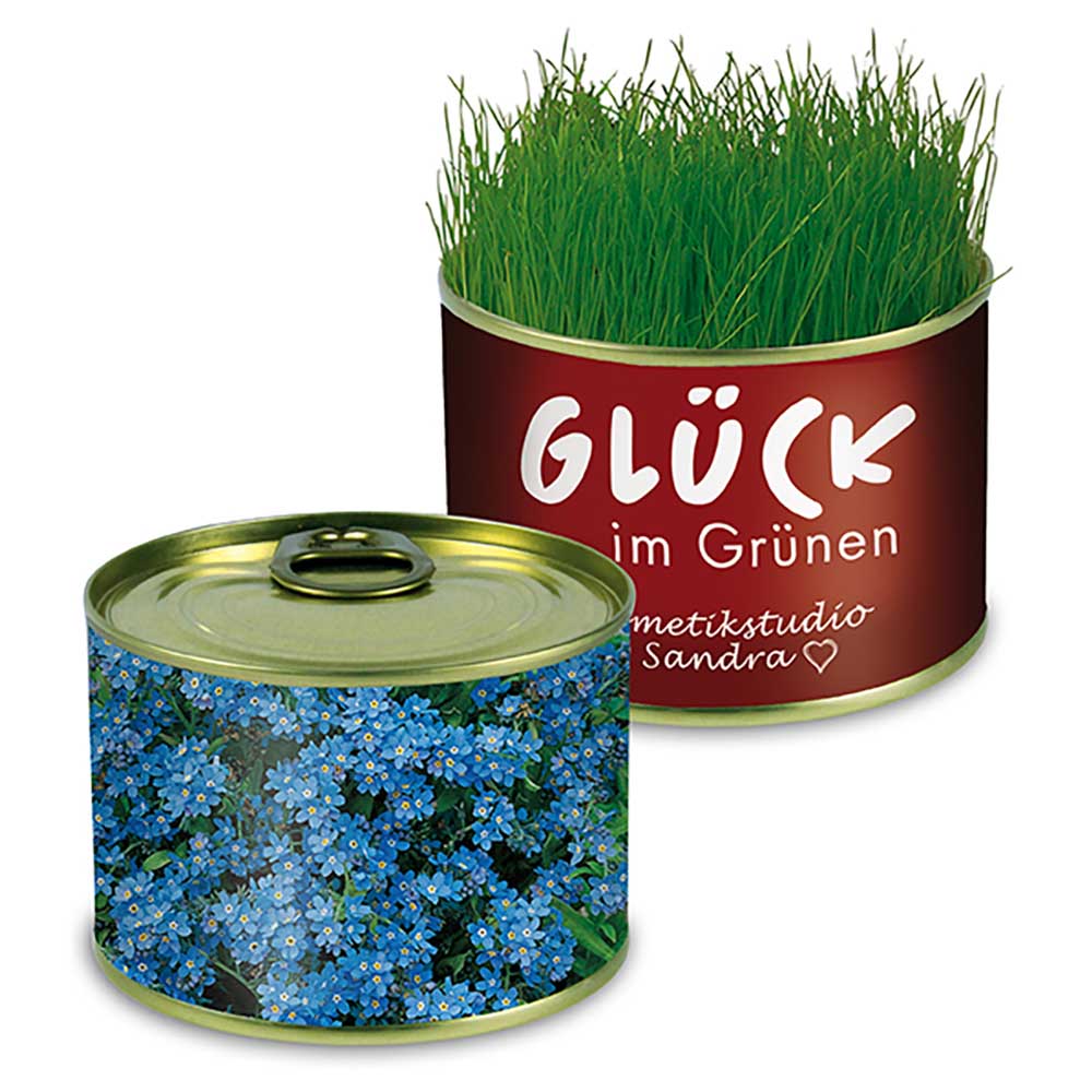 Natur-Konserve mit Samen - Vergissmeinnicht