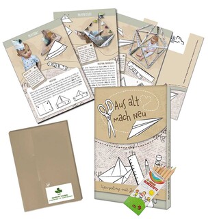 Upcycling-Set - Zeitungspapier - Tampondruck 1-c