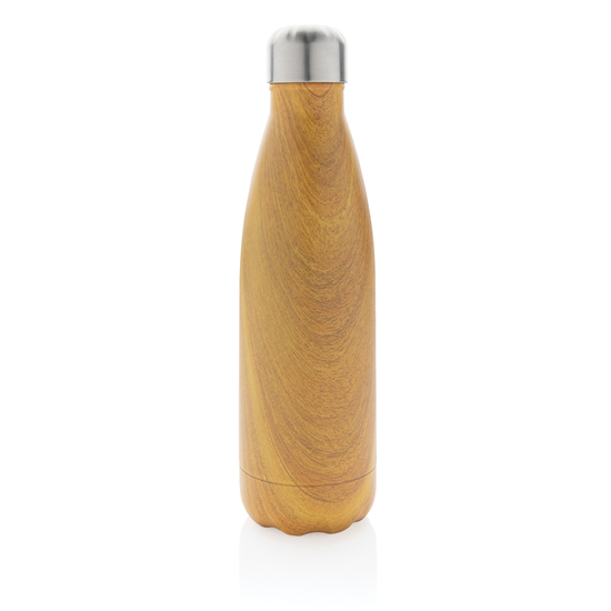 Vakuumisolierte Stainless Steel Flasche mit Holzoptik