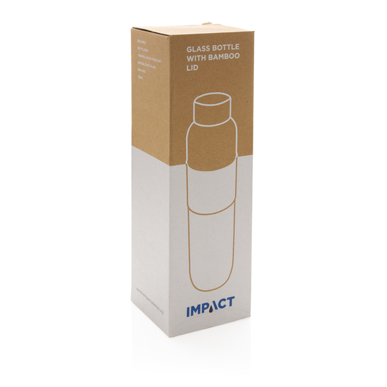 Impact Borosilikat-Glasflasche mit Bambusdeckel