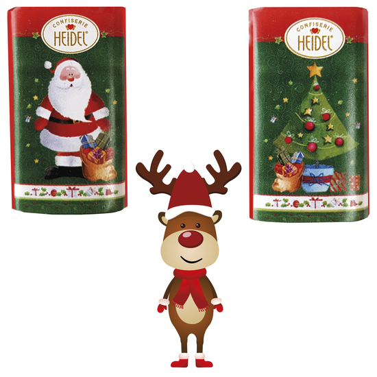 Tisch Adventskalender HEIDEL aus 100% Papier Standardmotiv, Inhalt: Heidel Schokoladentäfelchen ca. 72 g