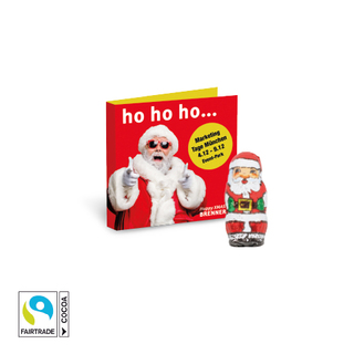 Werbe-Klappkarte mit Weihnachtsmann Fairtrade®