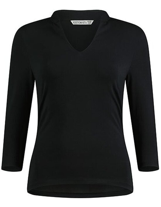 K785 Regular Fit Mandarin Collar Top 3/4 Sleeve