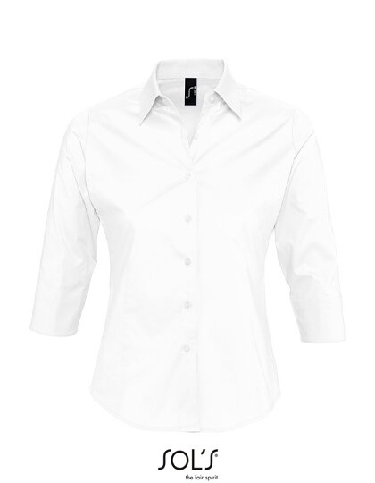 Ladies` Stretch-3/4-Sleeve Blouse Effect