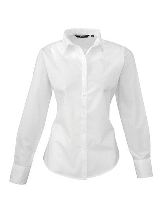 Ladies` Poplin Long Sleeve Blouse