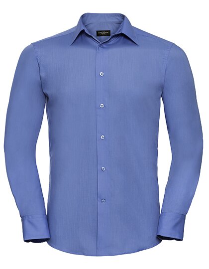 Men`s Long Sleeve Tailored Polycotton Poplin Shirt