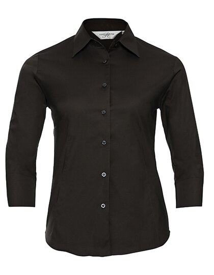 Ladies` 3/4 Sleeve Fitted Stretch Shirt